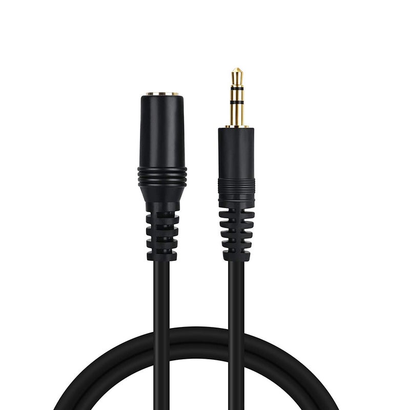 Pasow 3.5mm Stereo Male to Female Extension Audio Cable Cord (1 Feet) - Image 1